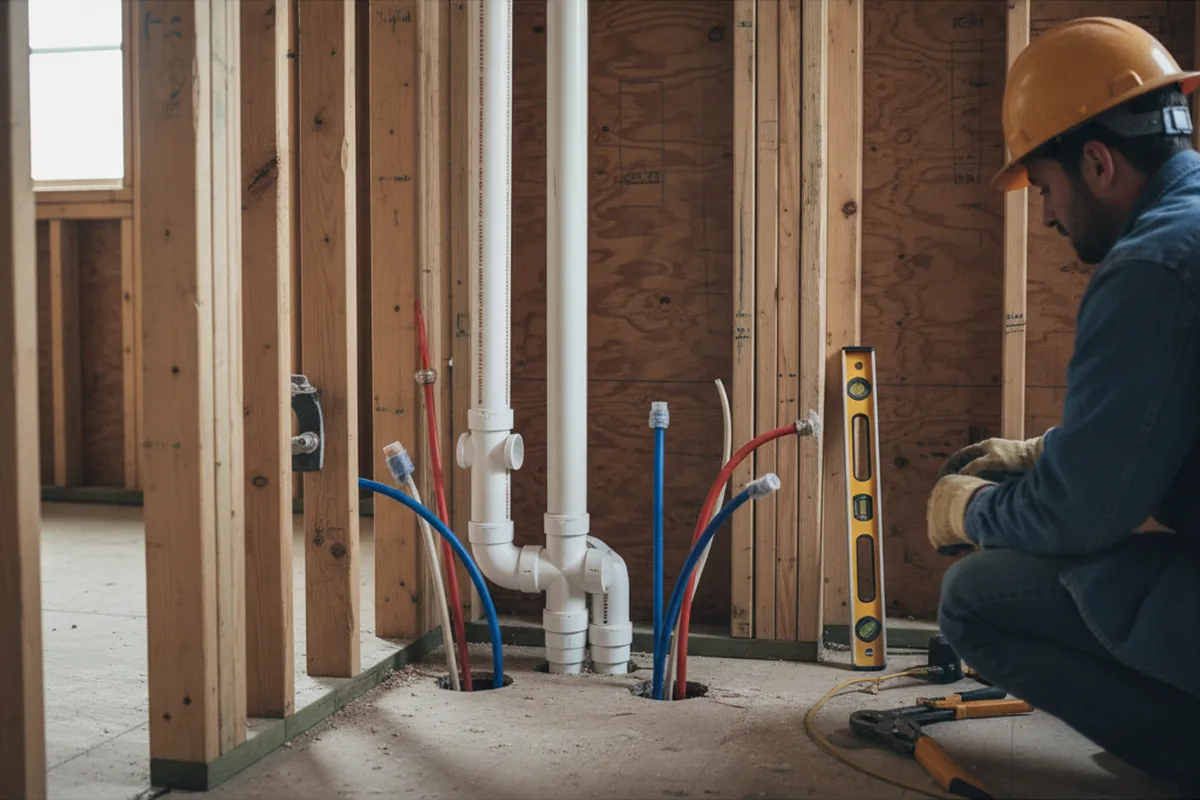 Drain and supply rough-in during Drain Cleaning in Dunn Loring